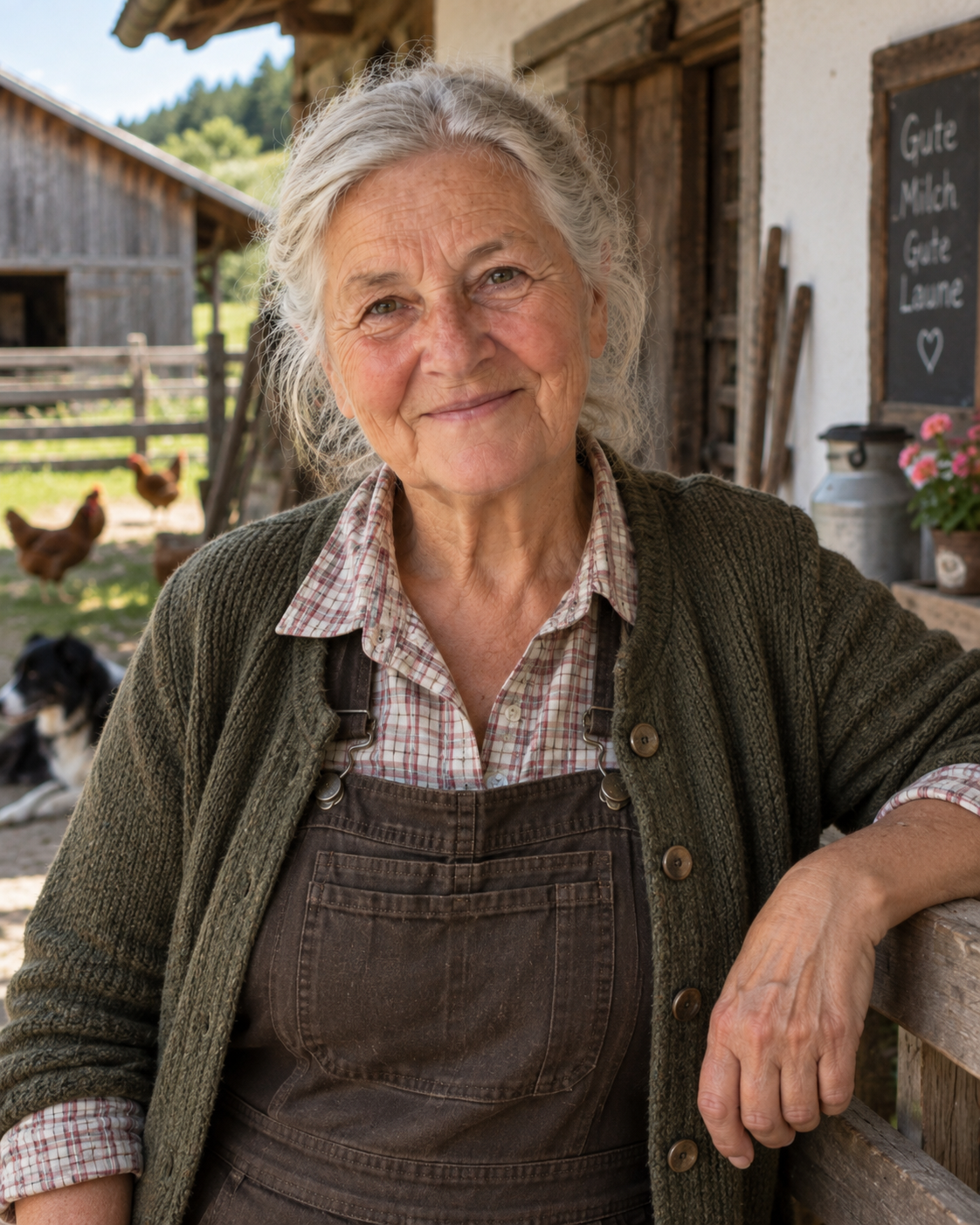 Helga Brenner vor ihrem Hof